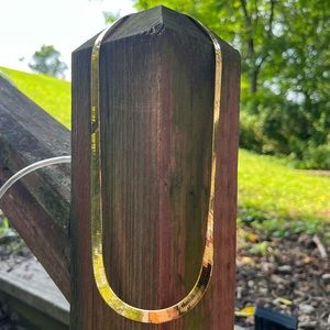 925 Harcourt Inc Vintage Italian Herringbone Gold Chain